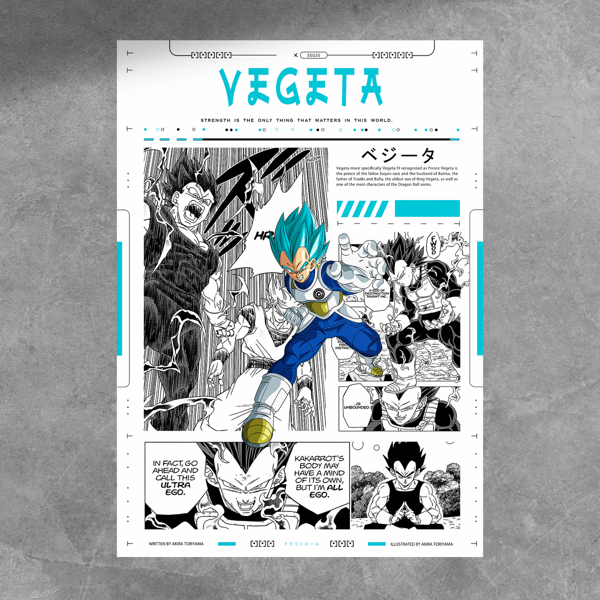 Saiyan Vegeta Manga Poster