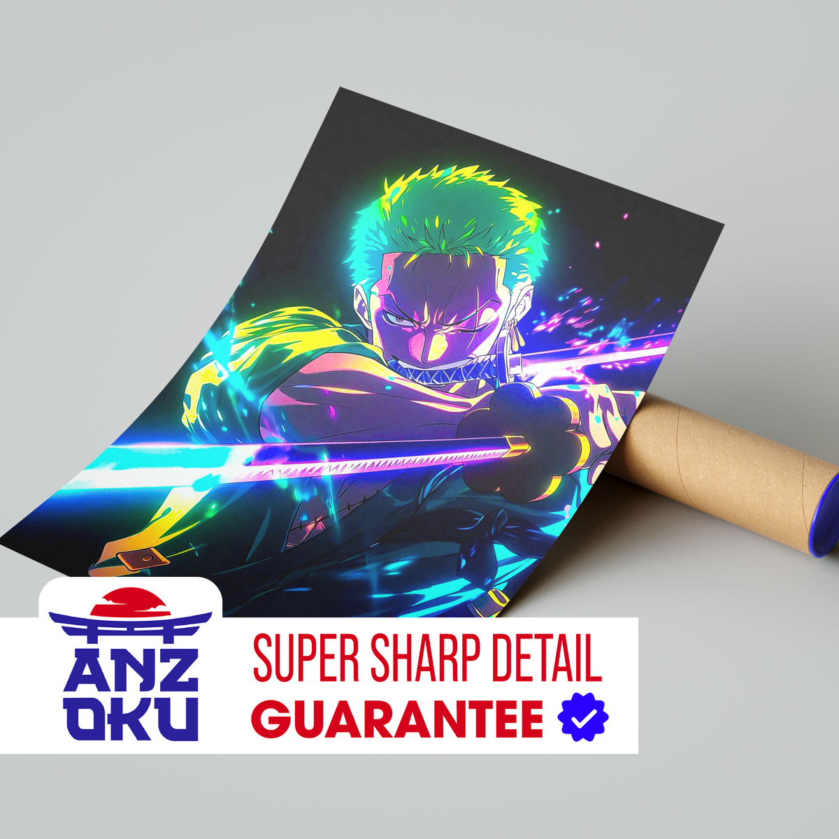 Roronoa Zoro Neon Poster