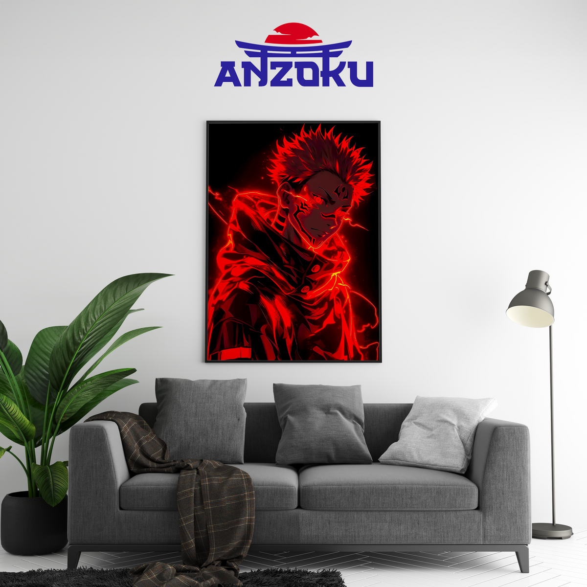 Sukuna Neon Red Poster