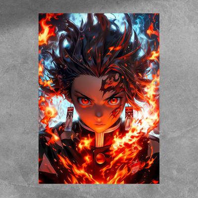 Tanjiro Kamado Fire Poster