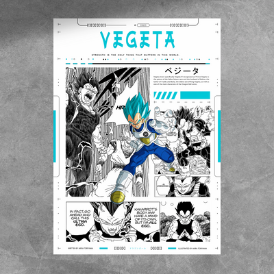 Saiyan Vegeta Manga Poster