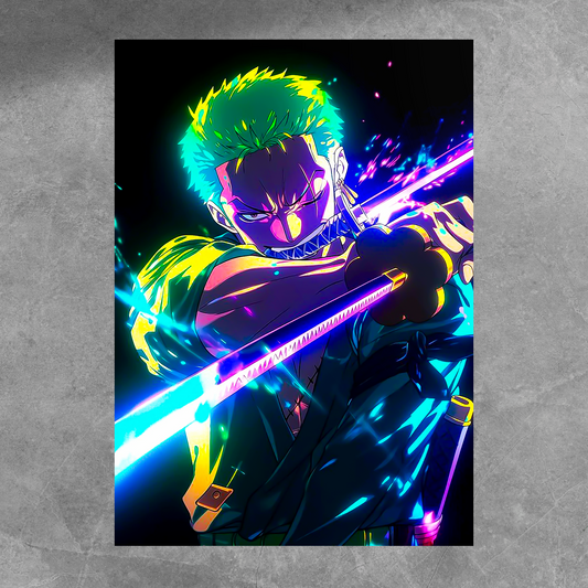 Roronoa Zoro Neon Poster