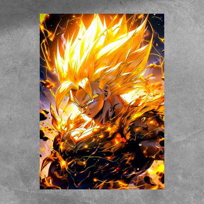 Yellow Saiyan Goku Poster