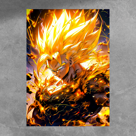 Yellow Saiyan Goku Poster