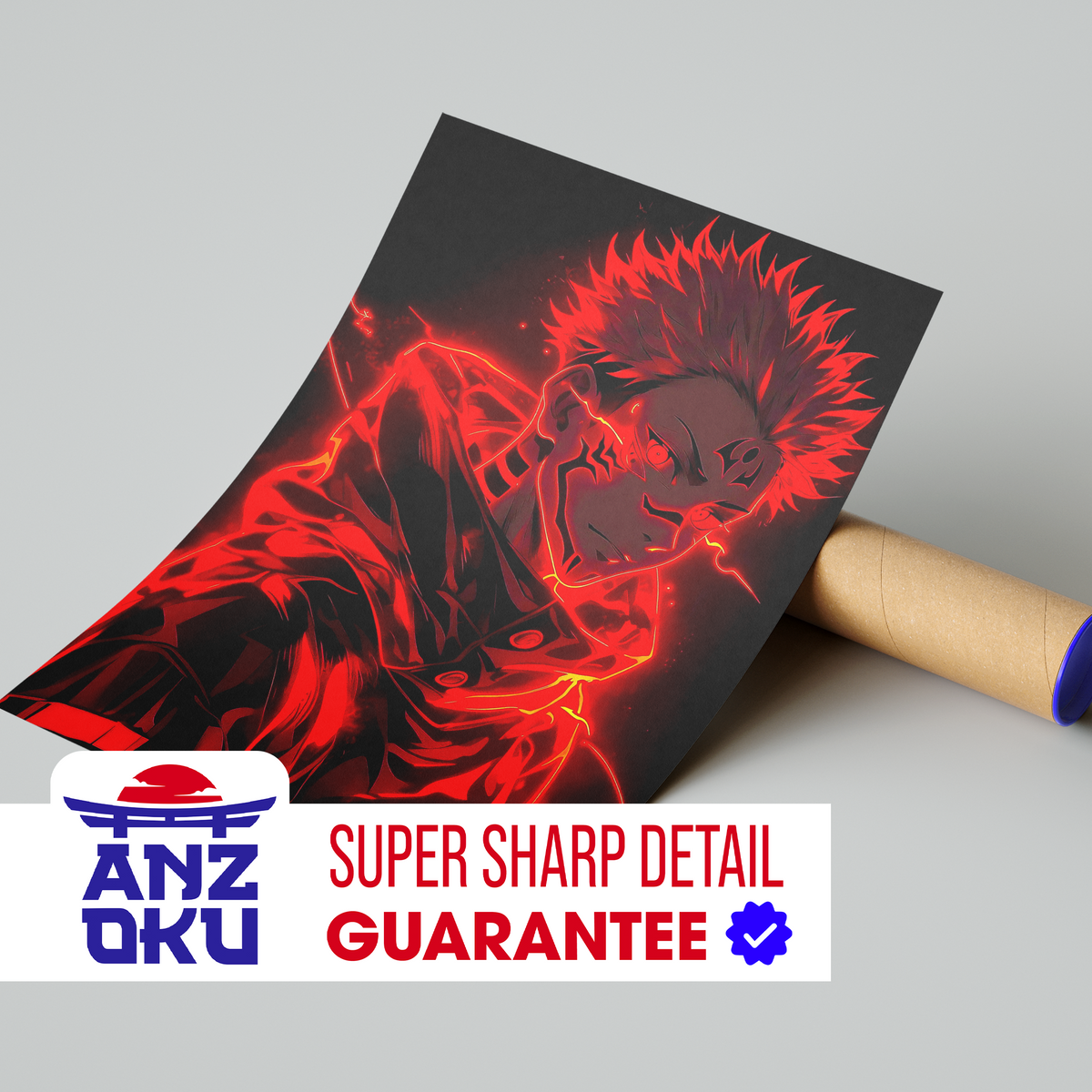 Sukuna Neon Red Poster