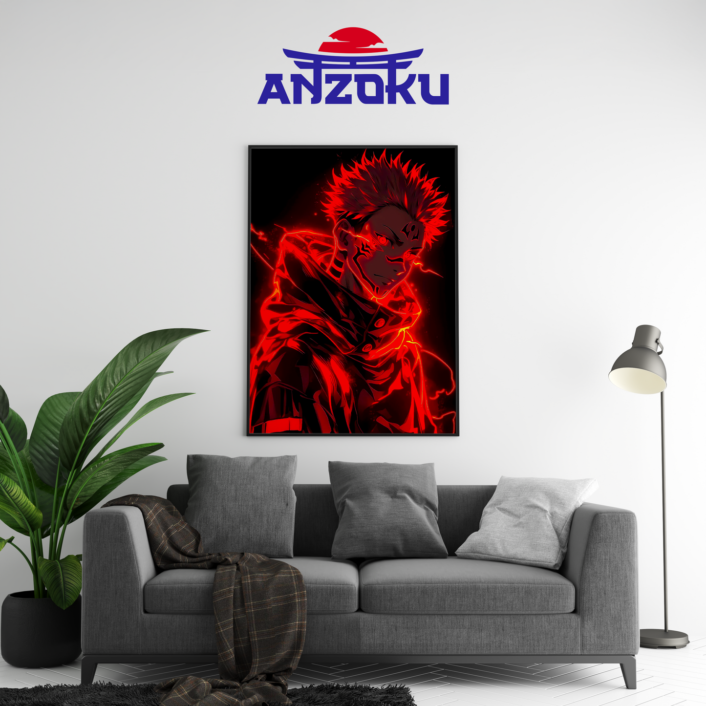 Sukuna Neon Red Poster