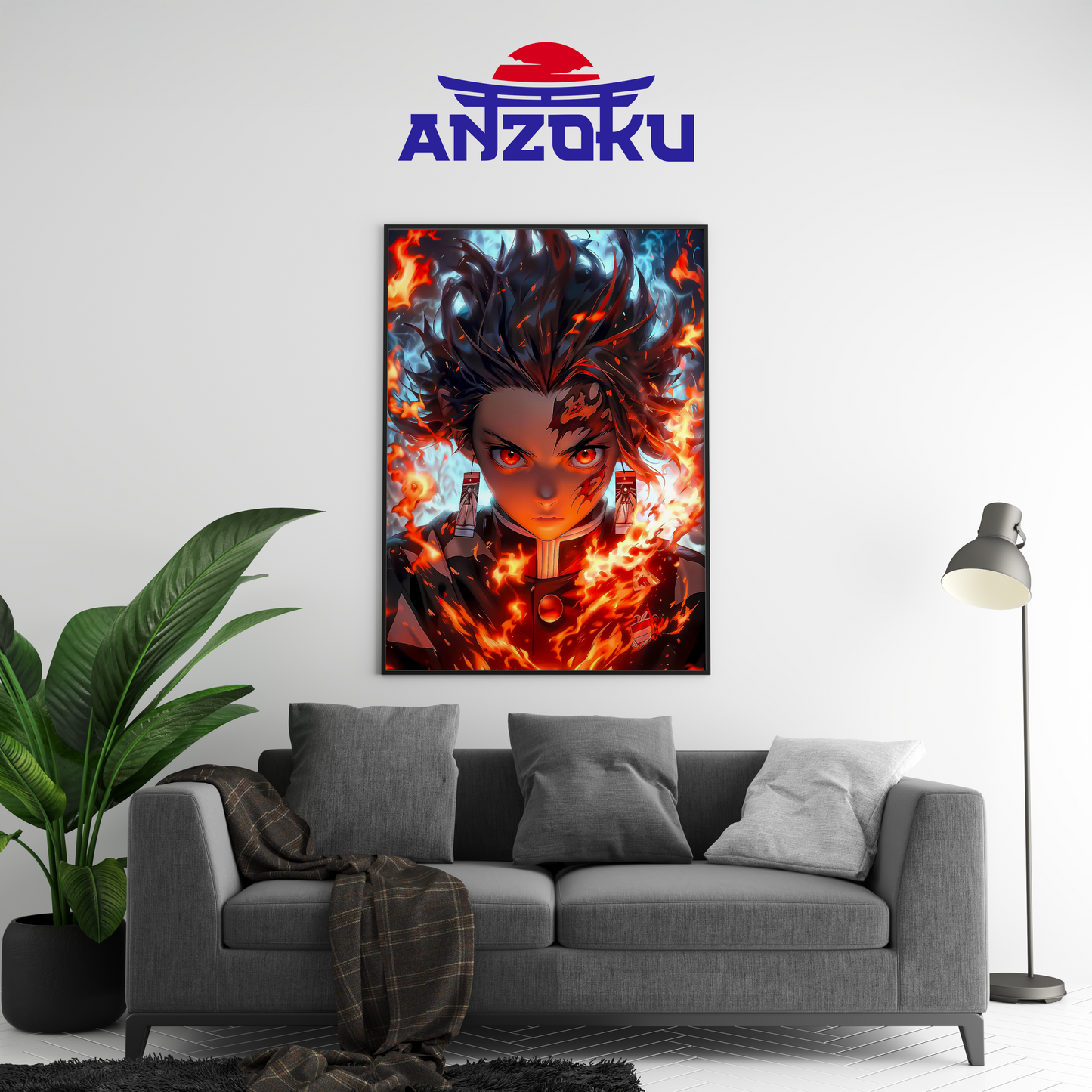 Tanjiro Kamado Fire Poster