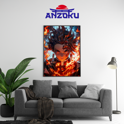 Tanjiro Kamado Fire Poster